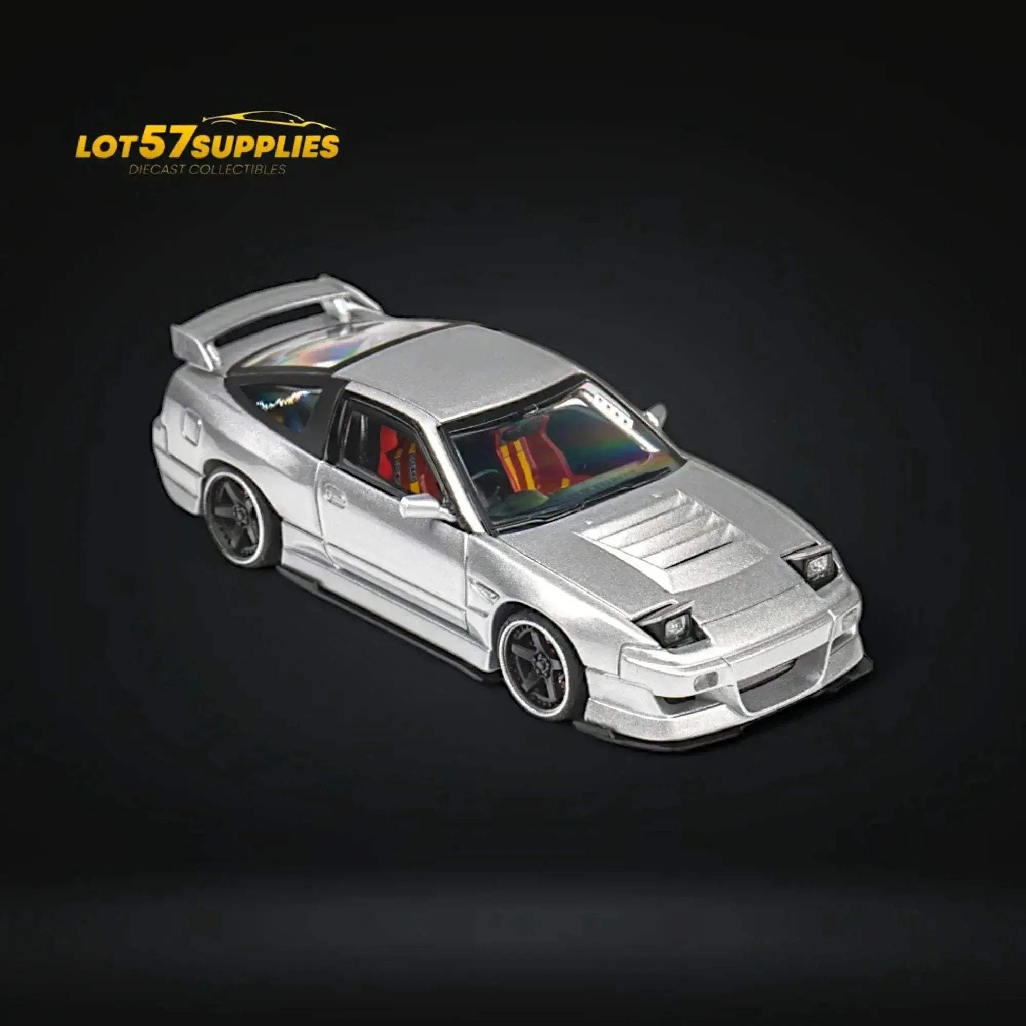 MicroTurbo Nissan 180SX Miyabi Metallic Silver 1:64 - Image 6