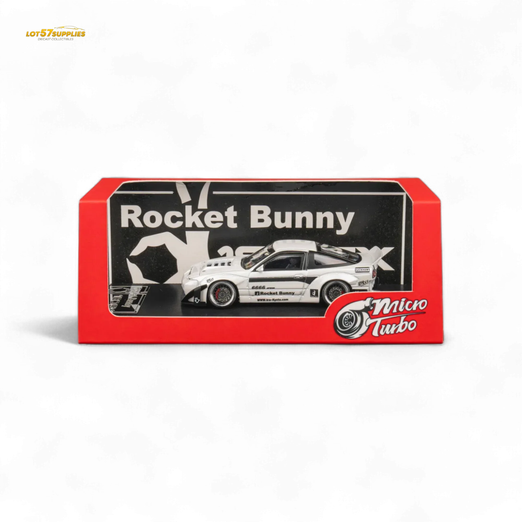 MicroTurbo Nissan 180SX Pandem Rocket Bunny White 1:64 - Image 2