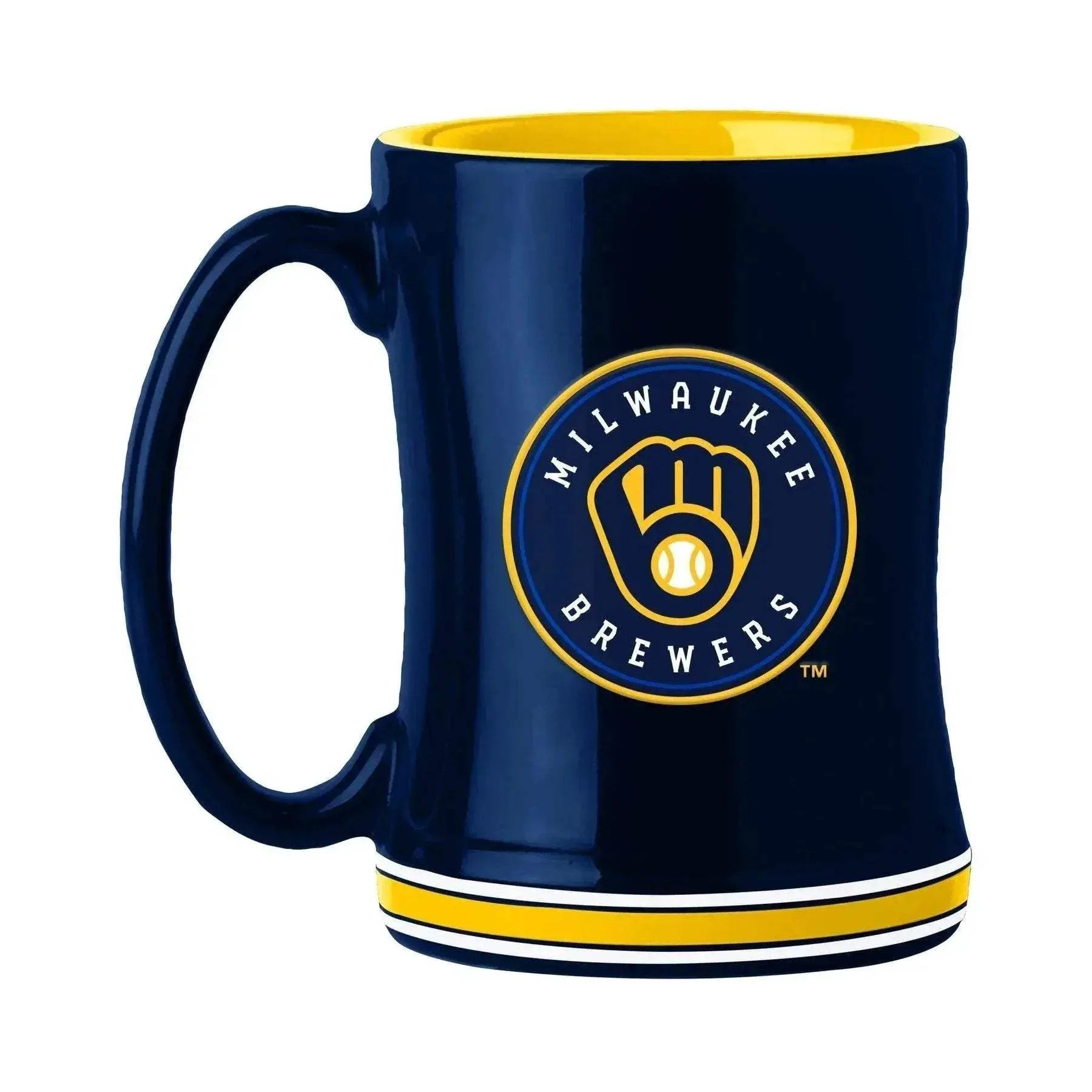 Milwaukee Brewers Coffee Mug 14oz Sculpted Relief Ceramic