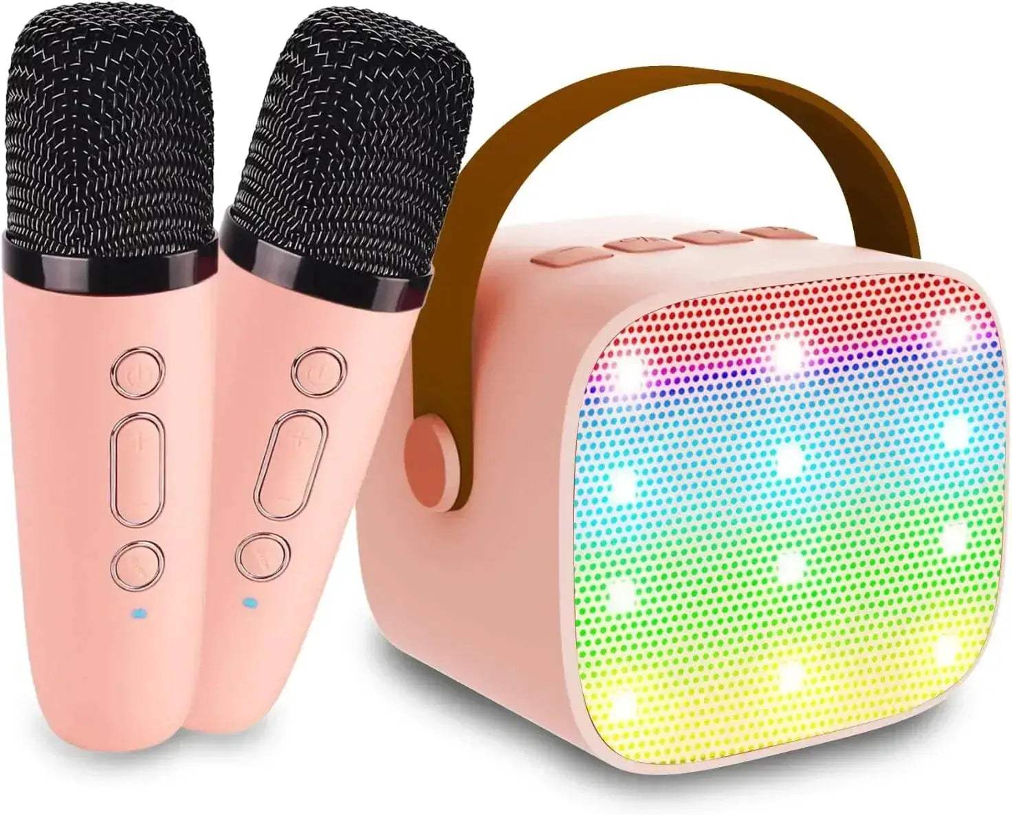 Mini Karaoke Machine With Bluetooth Speaker And 2 Wireless Mics