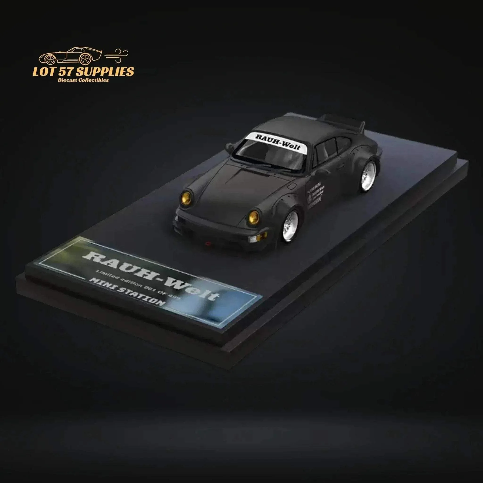 Mini Station Porsche RWB 964 Samurai Black 1:64 - Image 2