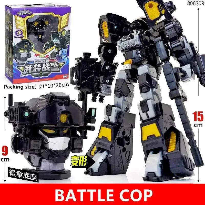 Mini Force Transformation Robot Head Badge Figure Marine Cop - Image 23