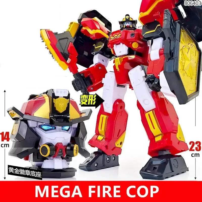 Mini Force Transformation Robot Head Badge Figure Marine Cop - Image 26
