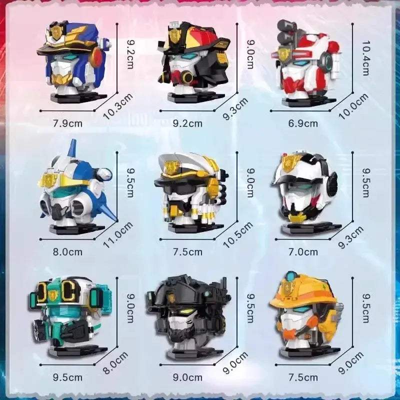 Mini Force Transformation Robot Head Badge Figure Marine Cop - Image 5