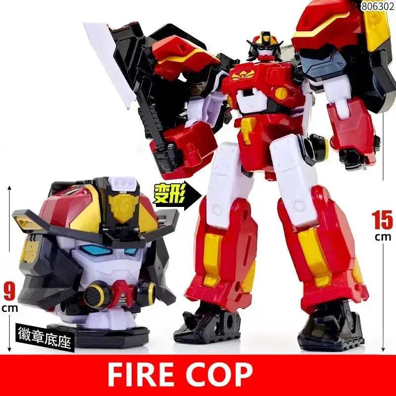 Mini Force Transformation Robot Head Badge Figure Marine Cop - Image 8
