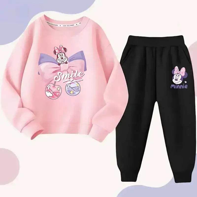 Minnie Bowknot Kids 4 To 6Y Pullover Hoodie And Pants 2 Piece Set Polyester - Image 2