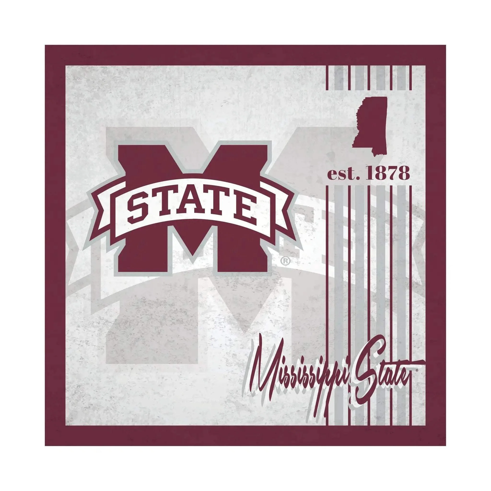 Mississippi State Bulldogs Wood Sign 10x10 Album Design