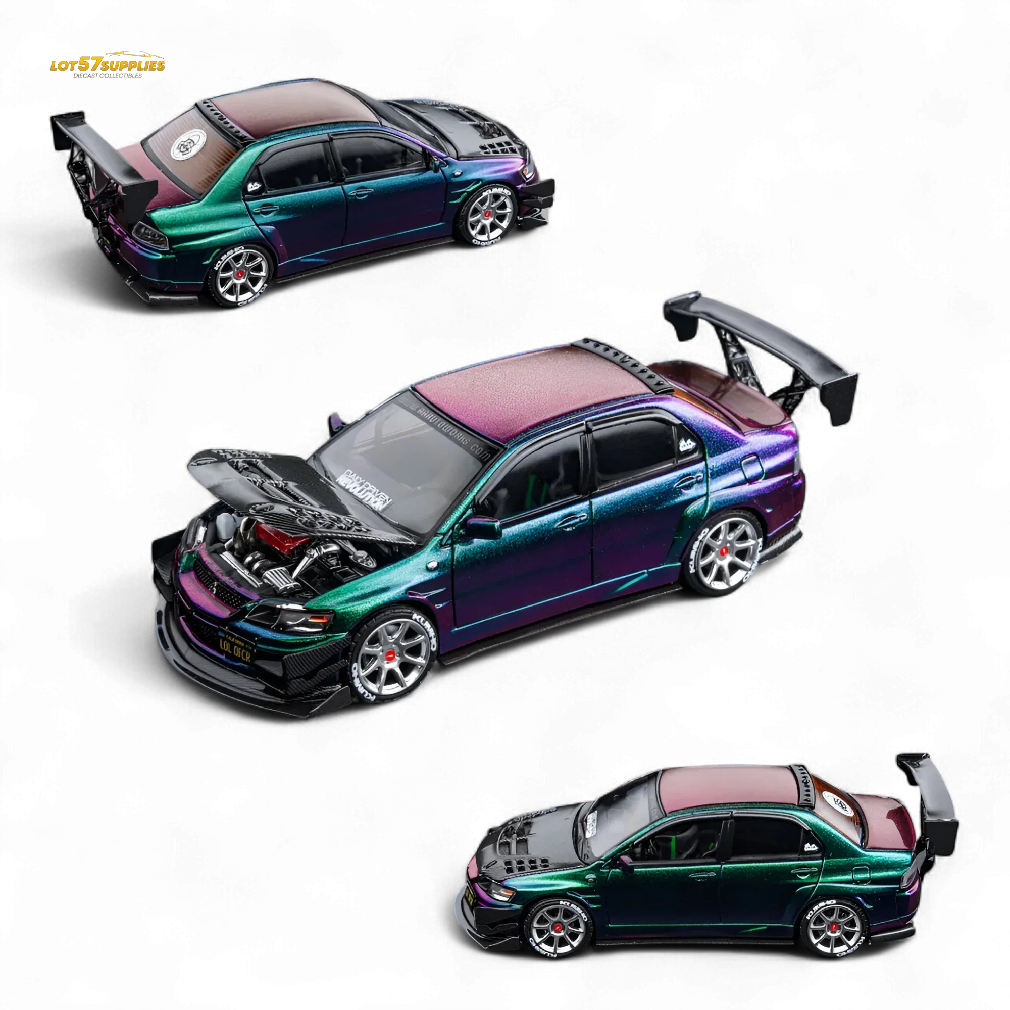 Mitsubishi Lancer Evolution IX Diecast Scale Model Openable Hood