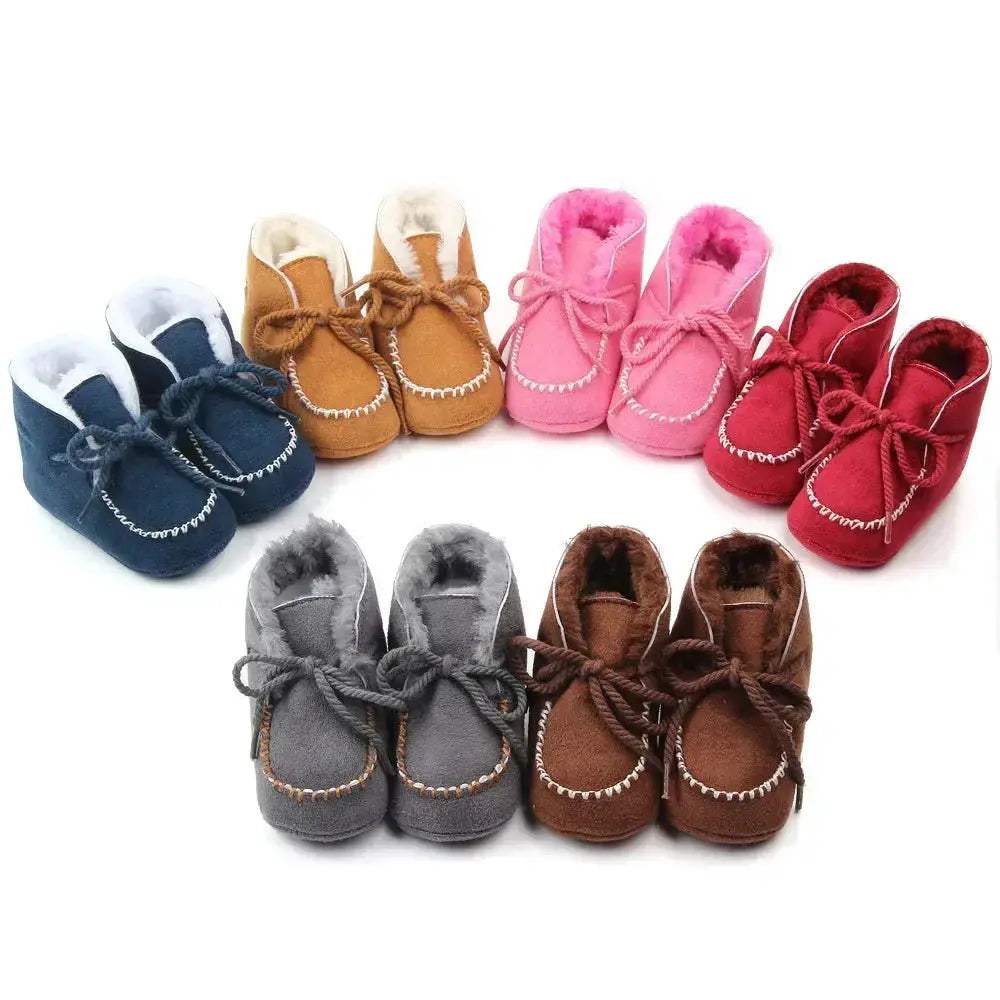 MiYuebb Winter Baby Booties Soft Soled With Plush Fur For Unisex 0-12 Months