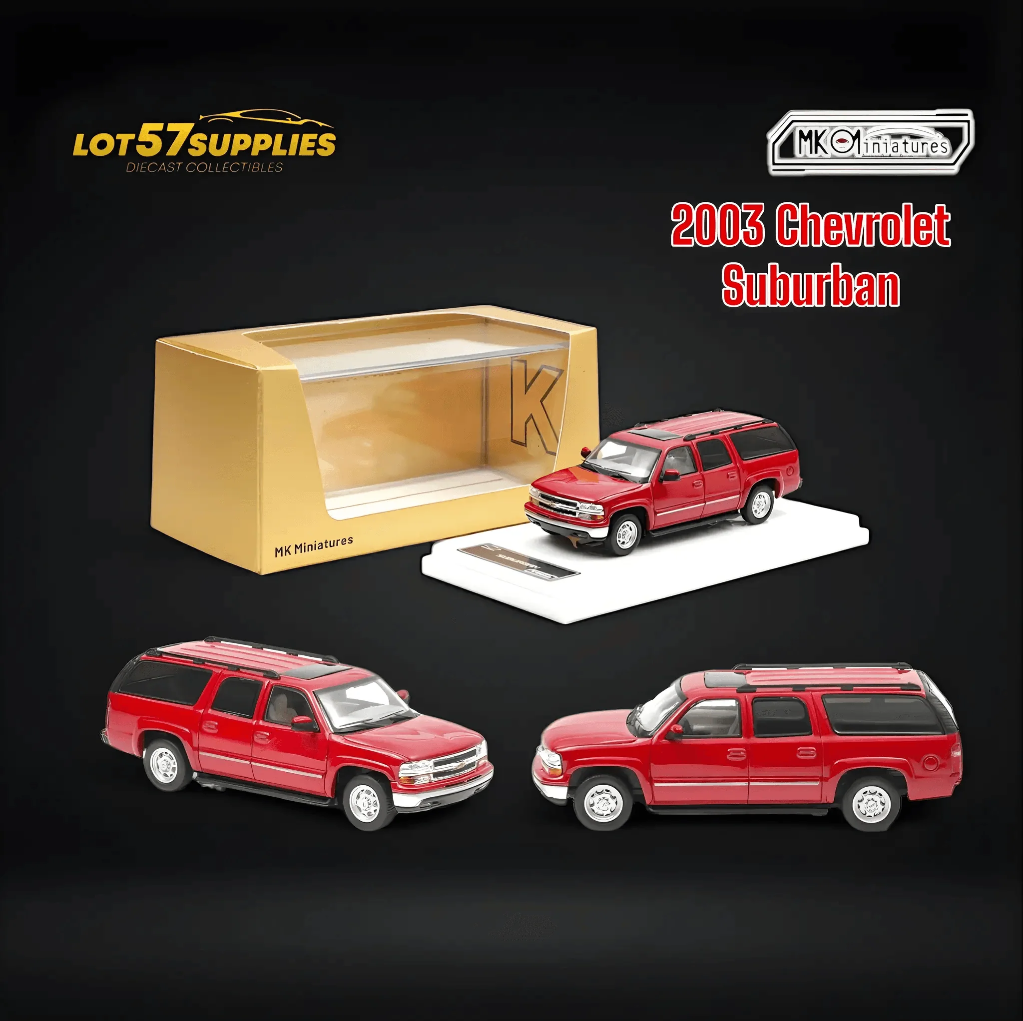 MK Miniatures 2003 Chevrolet Suburban Red 1:64