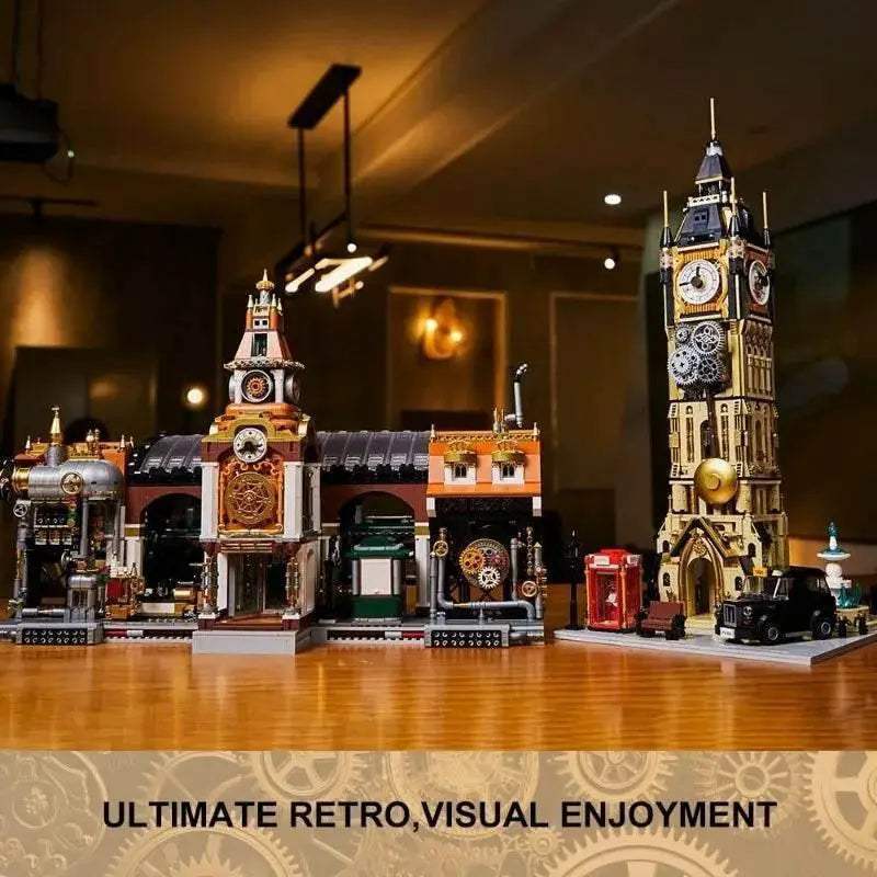 MOC 2788PCS MOC Steampunk Railway Station Large Building Blocks Mechanical Train Station Model Desktop Decoration DIY Toys Kids Gift - Image 6