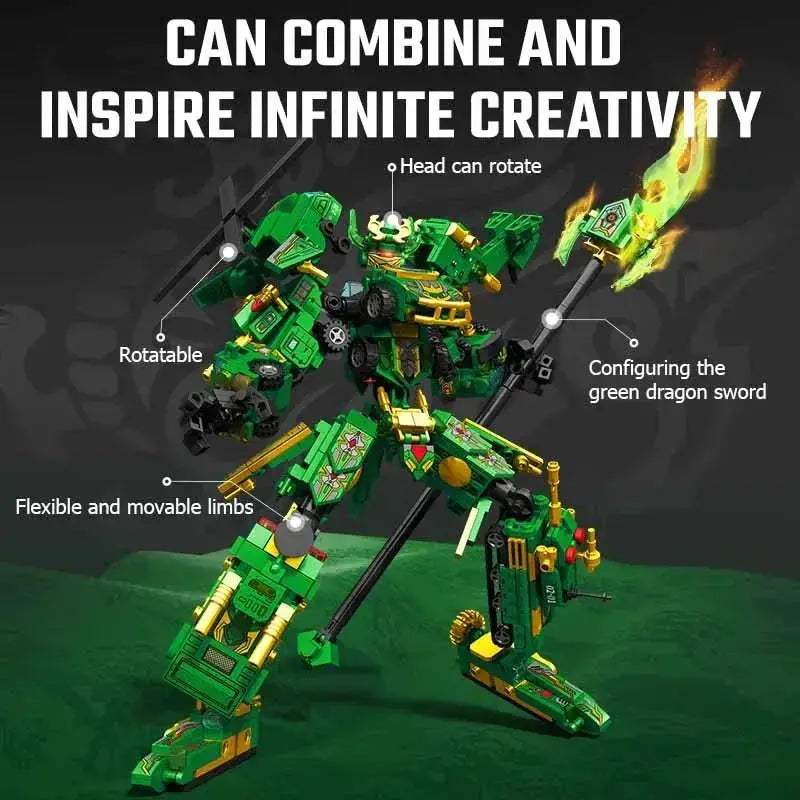 MOC 963-Piece Guan Yu Transforming Mecha Robot Building Blocks - Image 4