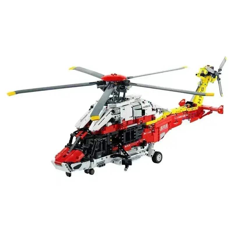 MOC Airbus H175 Rescue Helicopter Lego Compatible Blocks With Spinning Rotors - Image 5