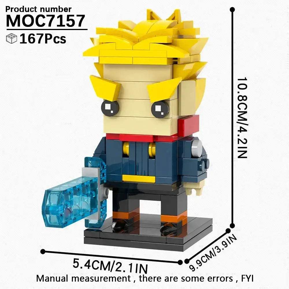MOC Anime BrickHeadz Dragon Diorama Building Blocks Kit Educational - Image 21