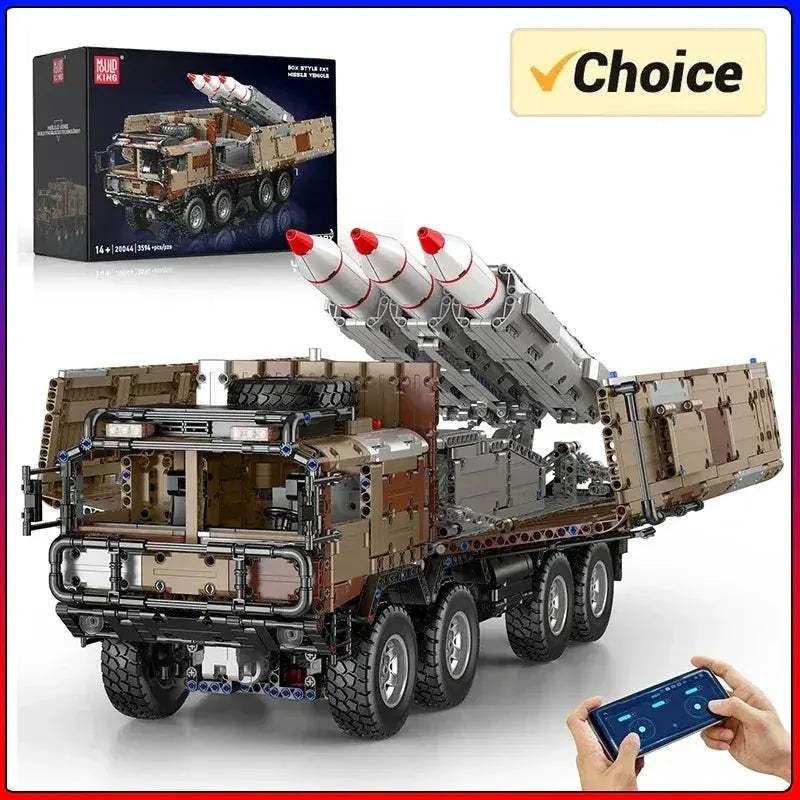 MOC App Enabled Remote Control Military Building Blocks Vehicle Desert