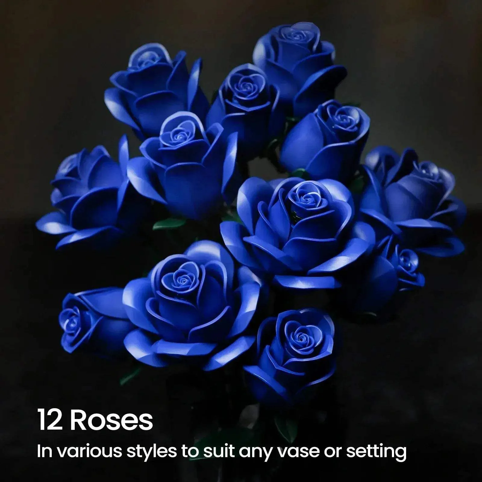 MOC Blue Rose Building Blocks Set For Customizable Home Decor - Image 4