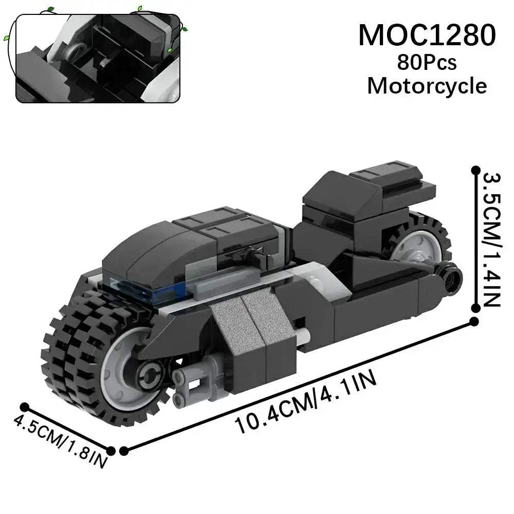 MOC Building Blocks Motorcycle Car Set With Action Figures - Image 20