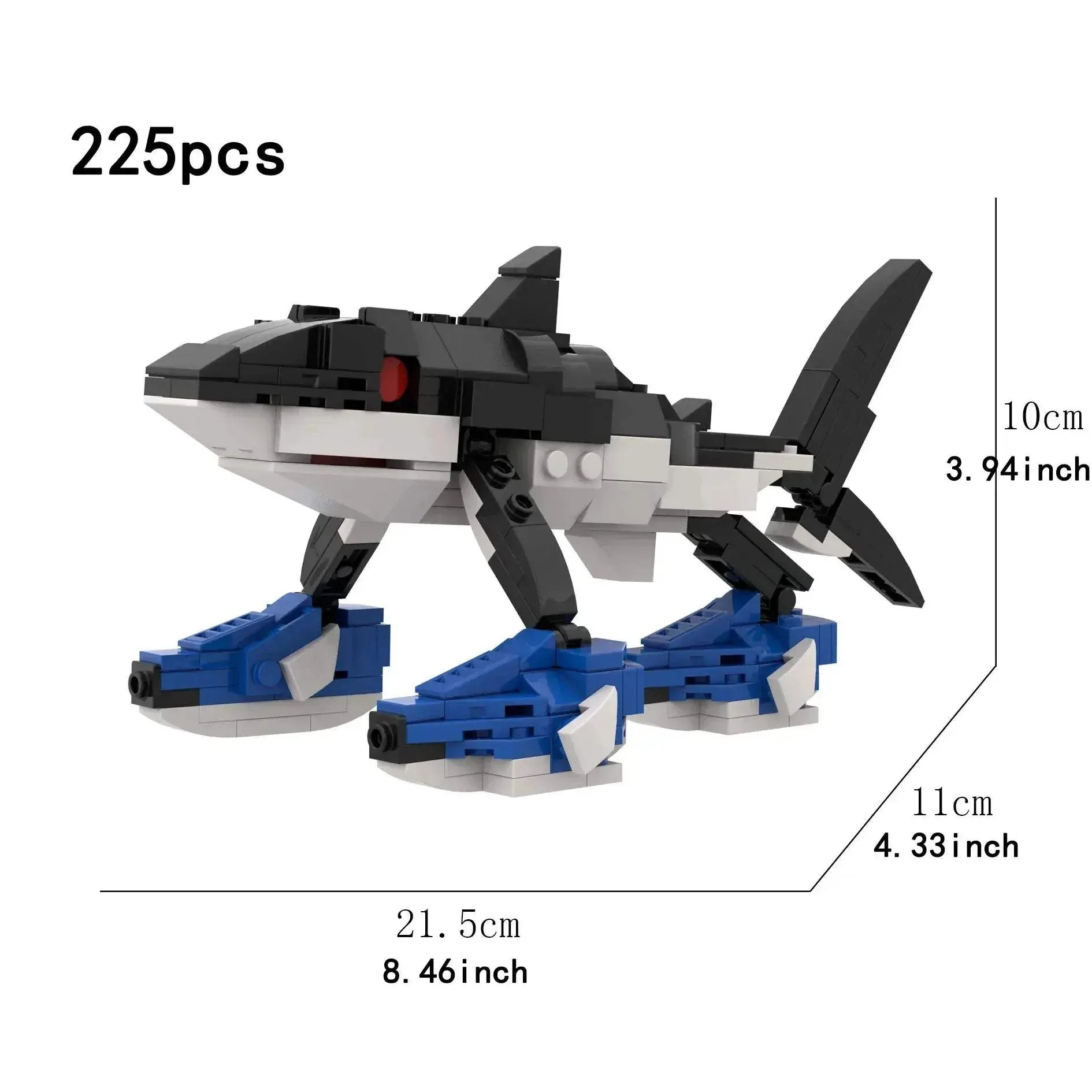 MOC Building Blocks Shark Set 225 Pieces for Creative Play Gift - Image 6
