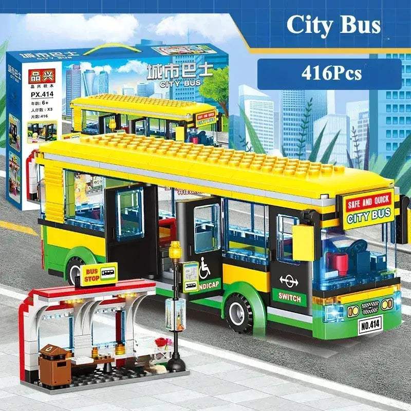 MOC Bus Building Blocks Set Double Deckers DIY Model Toy - Image 8