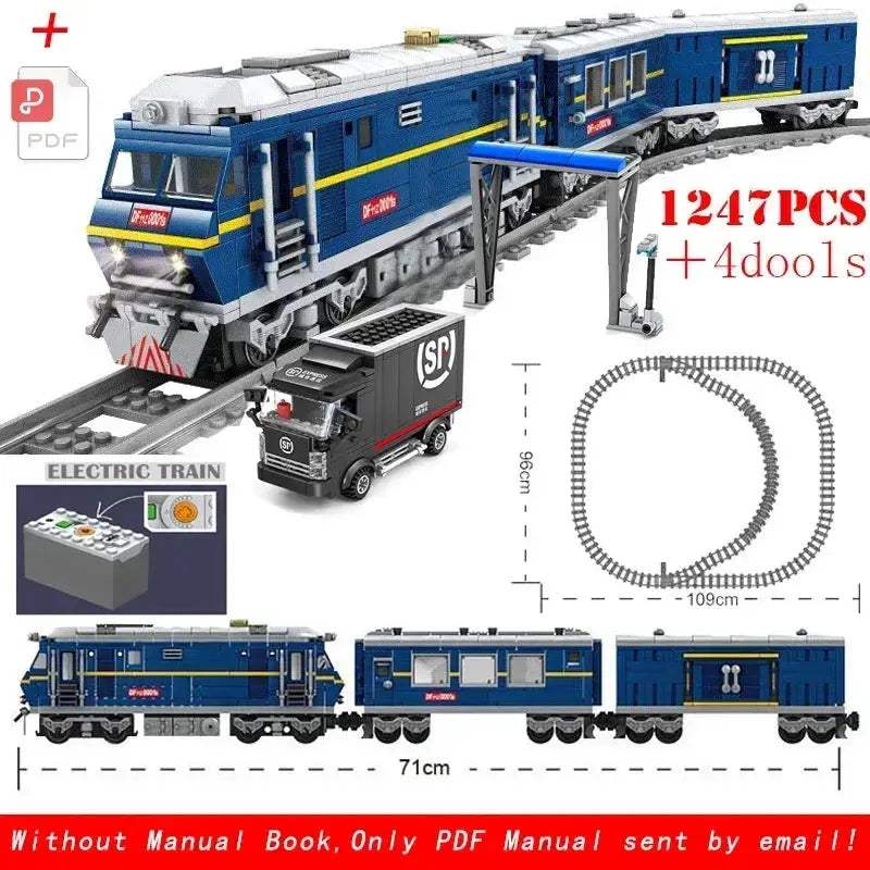 MOC City Train Tracks Building Blocks Kit For Kids DIY Creativity - Image 13