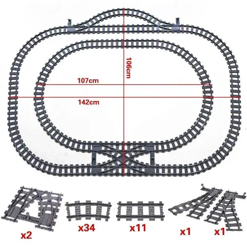 MOC City Train Tracks Building Blocks Kit For Kids DIY Creativity - Image 6