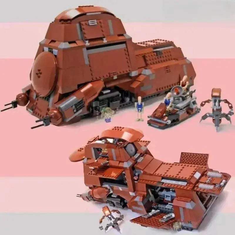 MOC Cosmic Warship Armored Vehicle Building Blocks Kit For Creative Play