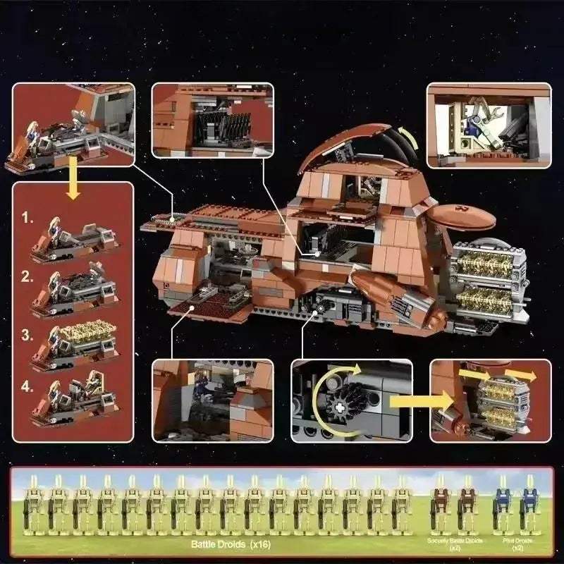 MOC Cosmic Warship Armored Vehicle Building Blocks Kit For Creative Play - Image 2