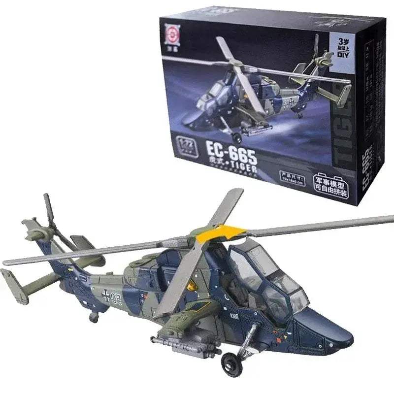 MOC Creative Military Building Blocks Lego Compatible Tiger Style Twin Engine Armed Helicopter Model For Boys Christmas Gift