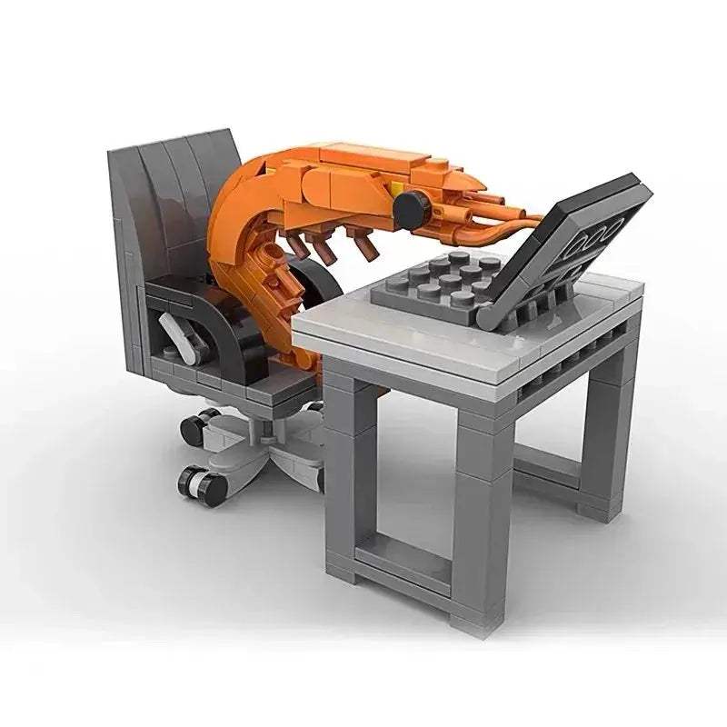 MOC Decorative Desktop Shrimp Building Blocks Balance Frame Puzzle - Image 3