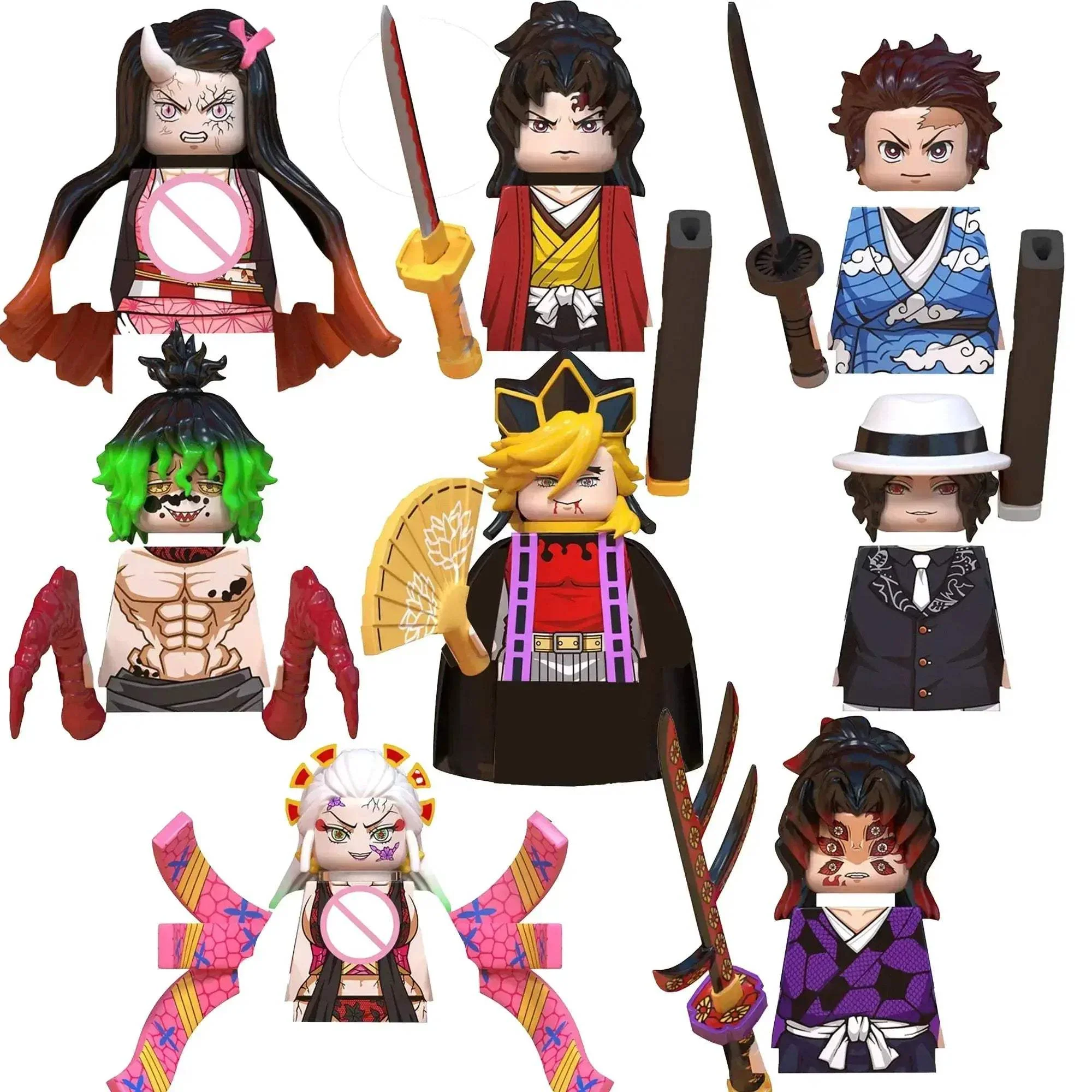MOC Demon Slayer Minifigs Anime Lego Compatible Building Blocks - Image 3