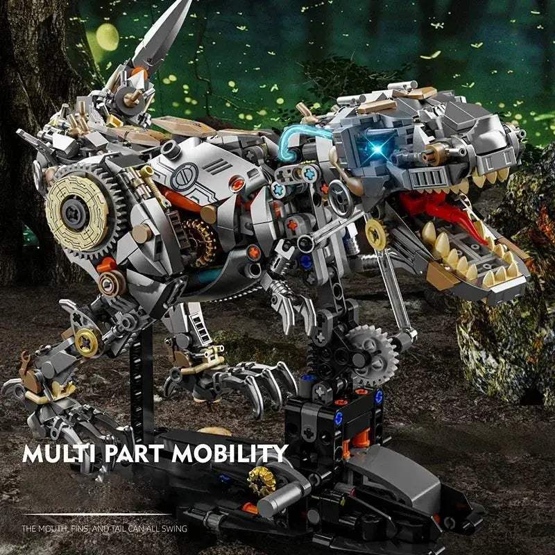 MOC Dinosaur Building Blocks Mechanical T Rex Model Educational Toy - Image 4