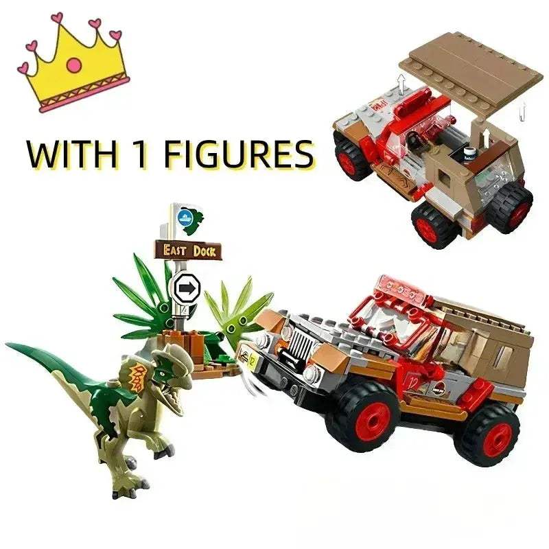 MOC Dinosaur World Building Blocks Dilophosaurus Ambush Kit Compatible With 76958