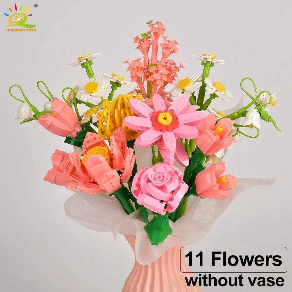 MOC DIY Eternal Bouquet Flower Building Blocks Set For Kids - Image 10