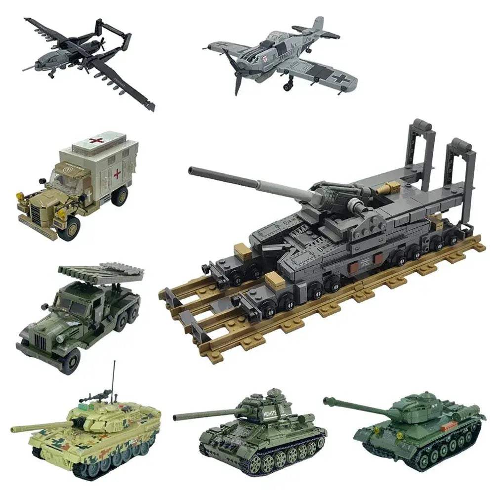 MOC DIY Military Building Blocks Kit Lego Compatible Tank
