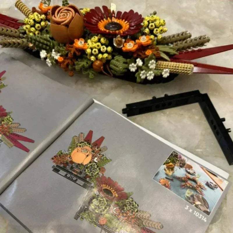 MOC Dried Flower Building Blocks For DIY Wall Decor Set - Image 4