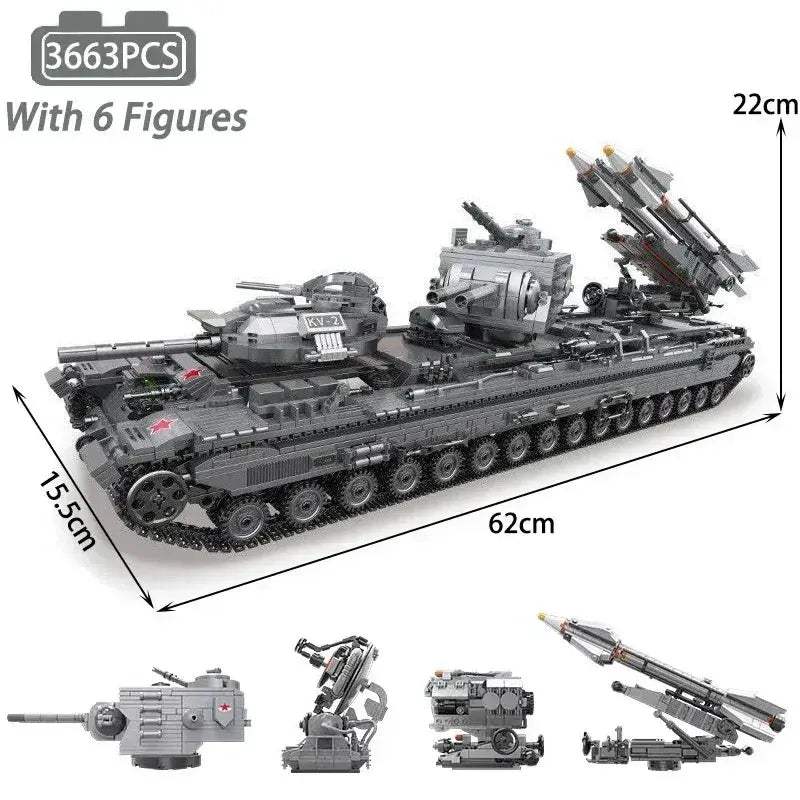 MOC Durable Military Tank Building Blocks Set For Kids - Image 12