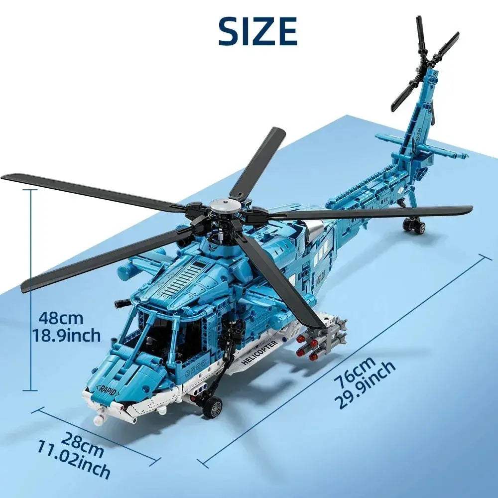 MOC Educational Military Helicopter Building Blocks Set 1521 Pcs - Image 2