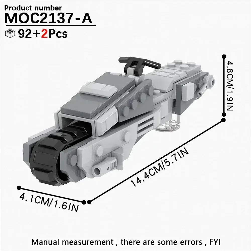 MOC Educational SciFi Building Blocks Model Kit Aerocraft Speeder Bike - Image 11