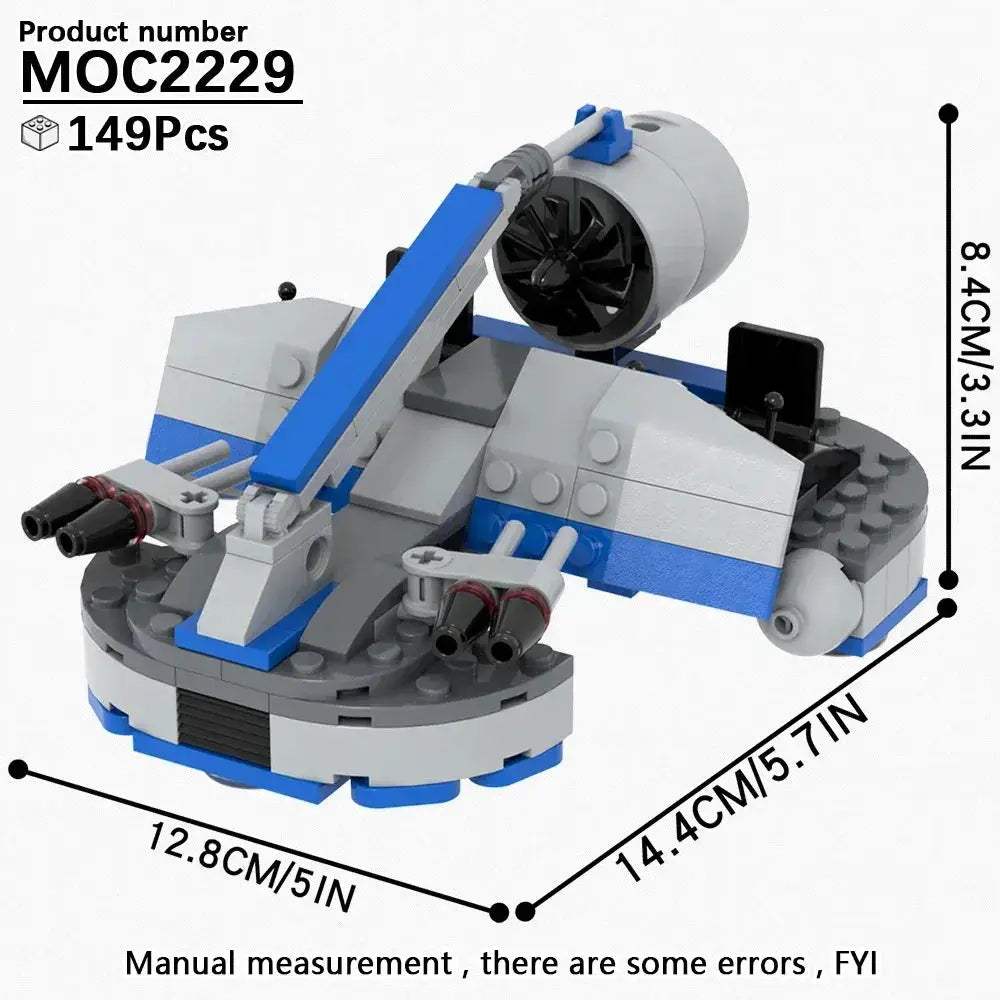 MOC Educational SciFi Building Blocks Model Kit Aerocraft Speeder Bike - Image 12