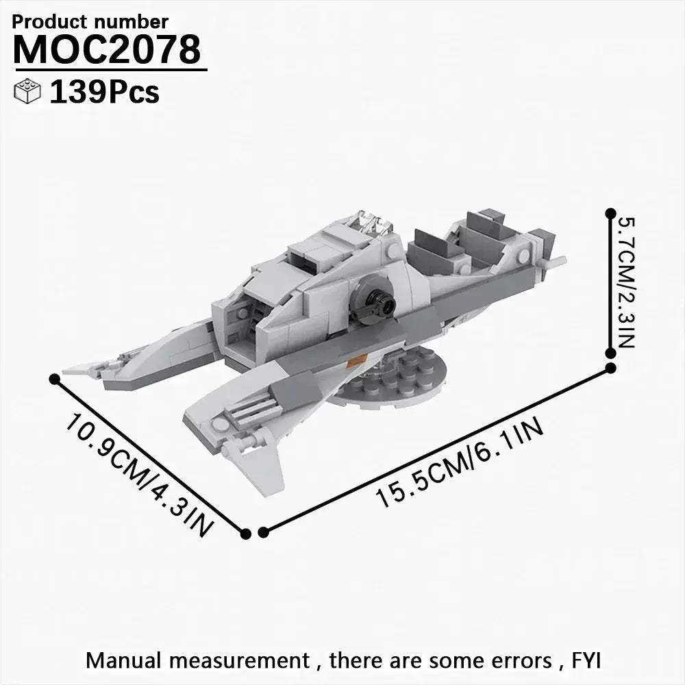 MOC Educational SciFi Building Blocks Model Kit Aerocraft Speeder Bike - Image 17