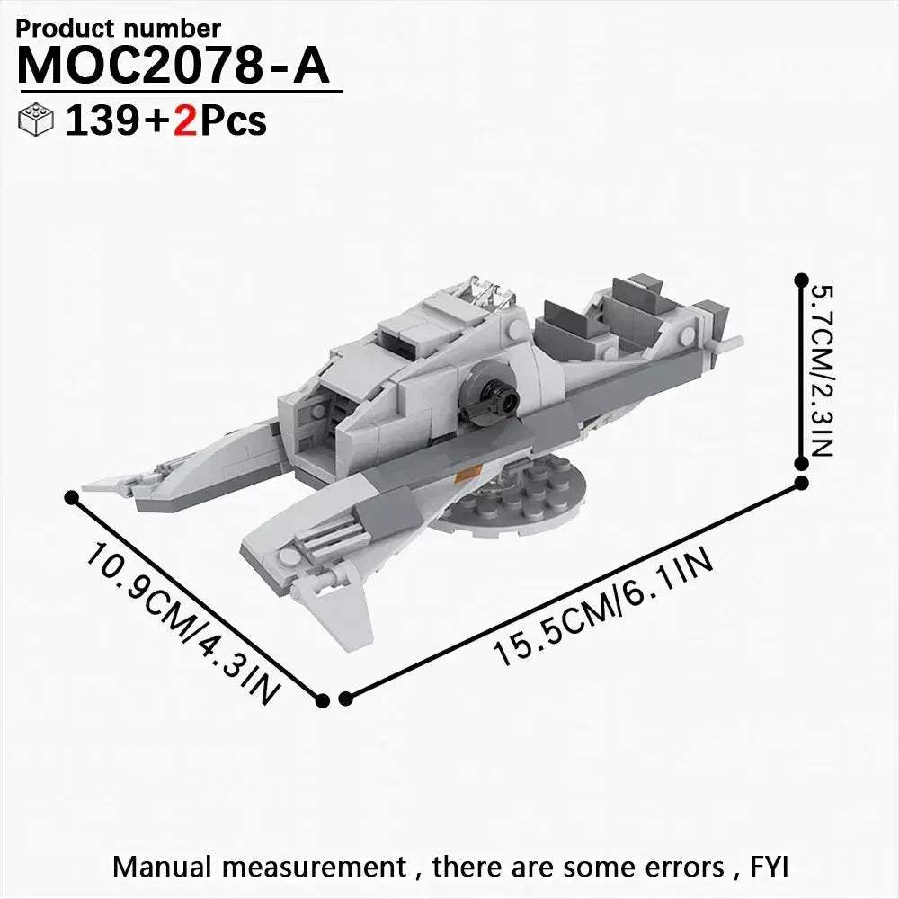 MOC Educational SciFi Building Blocks Model Kit Aerocraft Speeder Bike - Image 19