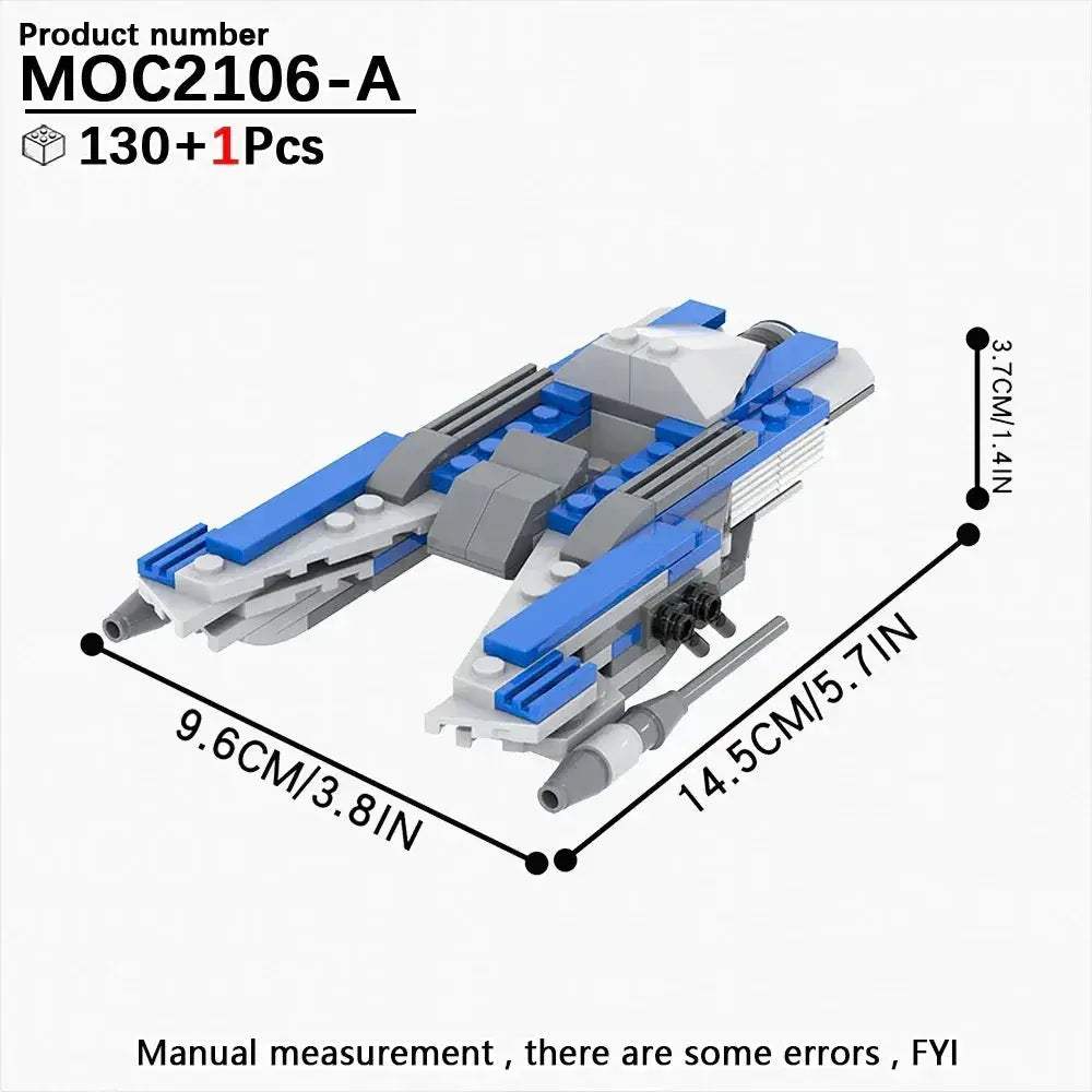 MOC Educational SciFi Building Blocks Model Kit Aerocraft Speeder Bike - Image 22