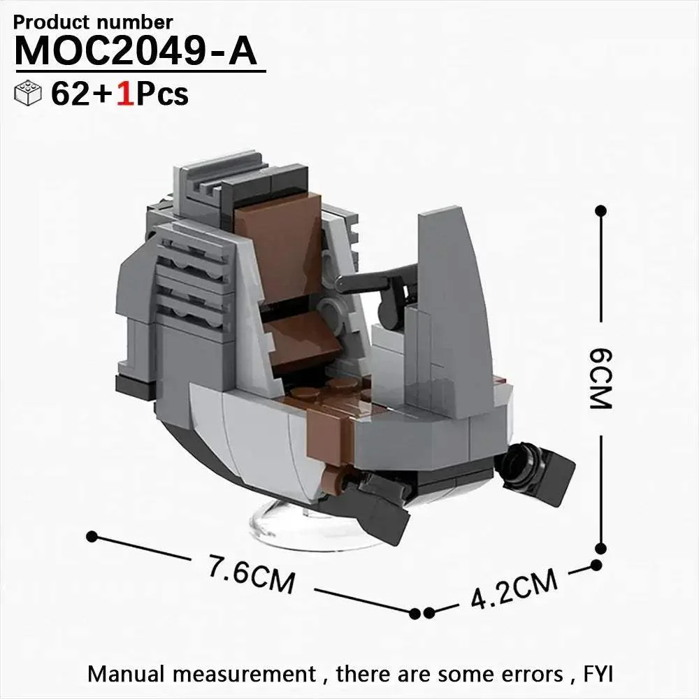MOC Educational SciFi Building Blocks Model Kit Aerocraft Speeder Bike - Image 24