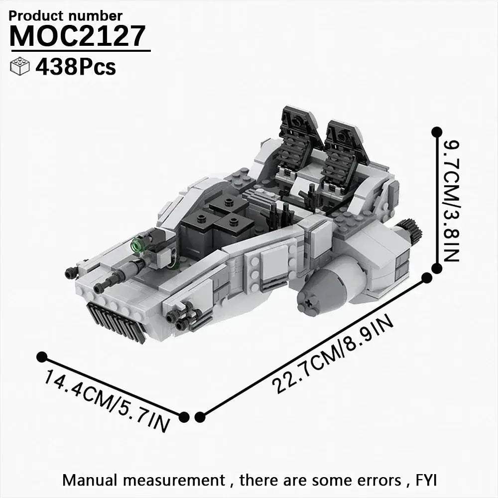 MOC Educational SciFi Building Blocks Model Kit Aerocraft Speeder Bike - Image 37