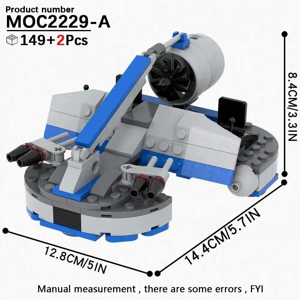 MOC Educational SciFi Building Blocks Model Kit Aerocraft Speeder Bike - Image 7
