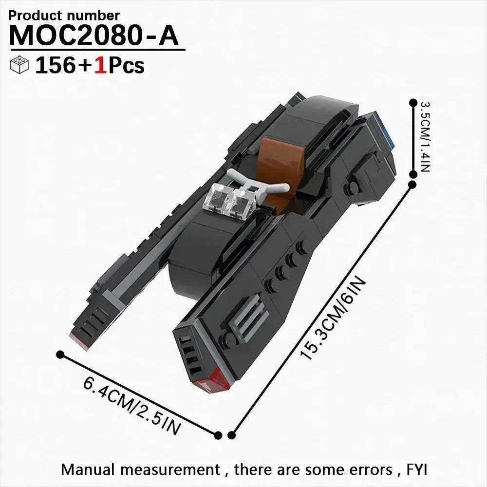 MOC Educational SciFi Building Blocks Model Kit Aerocraft Speeder Bike - Image 9