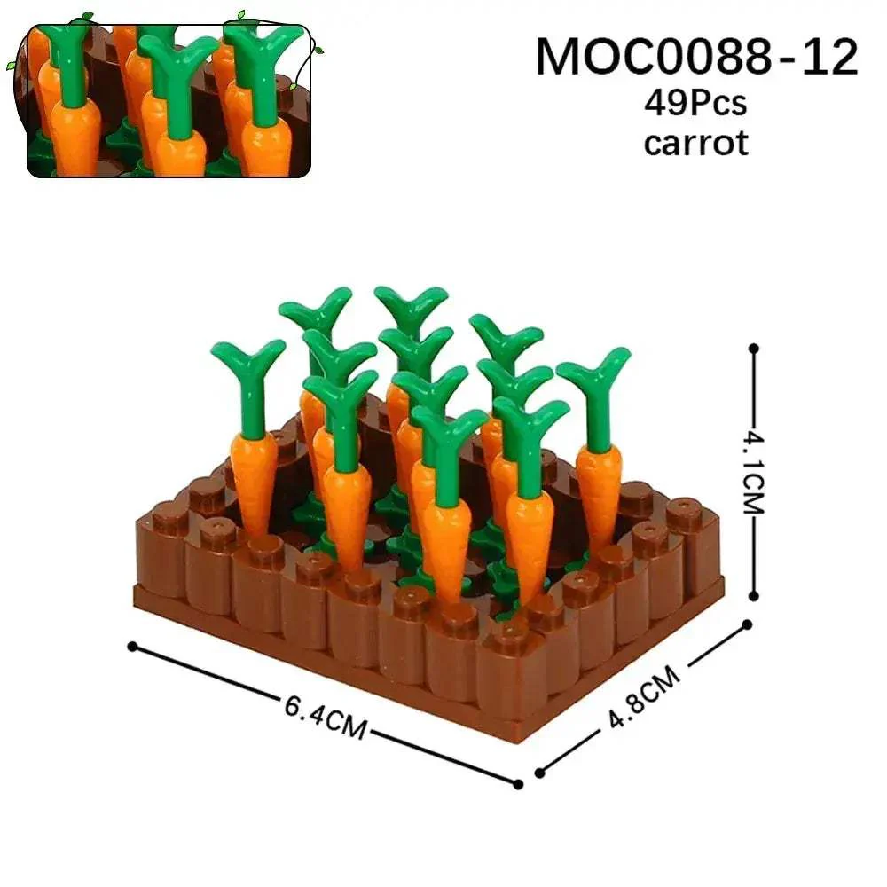 MOC Farm Building Blocks Set With Flower And Animal Figures - Image 24
