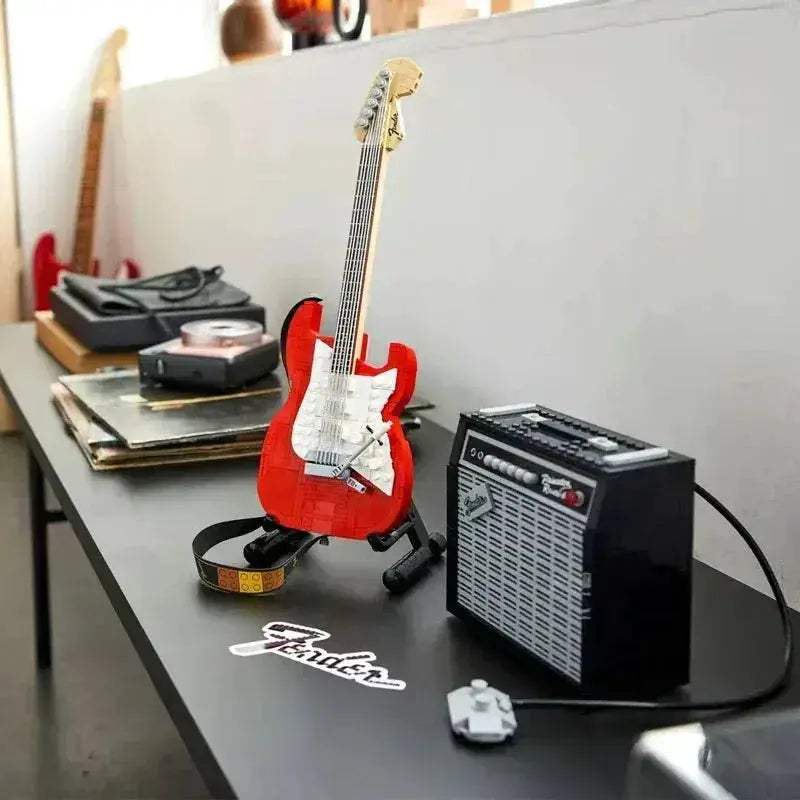 MOC Fender Stratocaster Guitar Building Blocks For Realistic Display - Image 3
