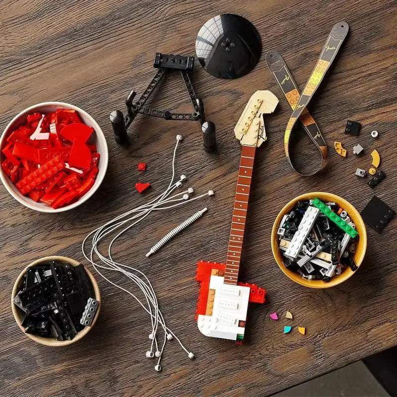 MOC Fender Stratocaster Guitar Building Blocks For Realistic Display - Image 5