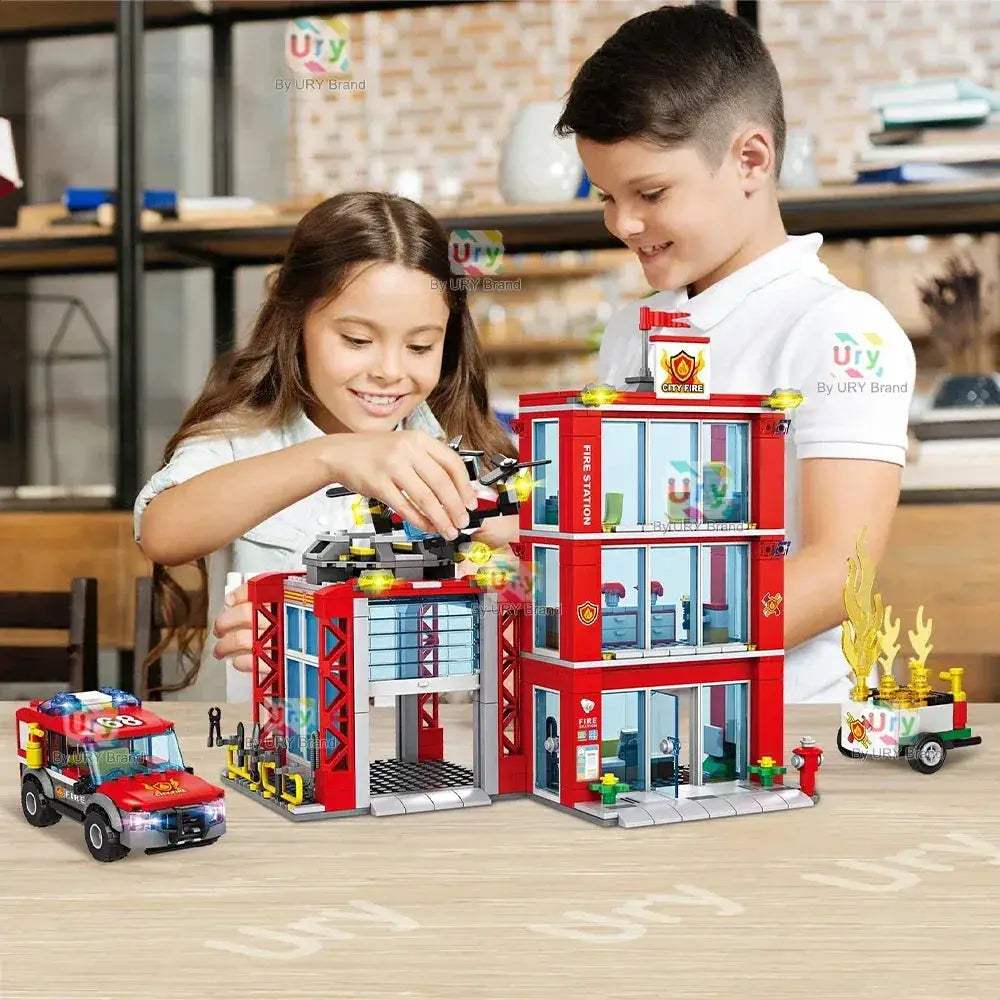 MOC Firefighter Ladder Truck LEGO Compatible Building Blocks Set - Image 3